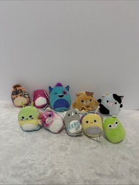 Squishmallow squishville and more lot of 10 all different bunny cow unicorn
